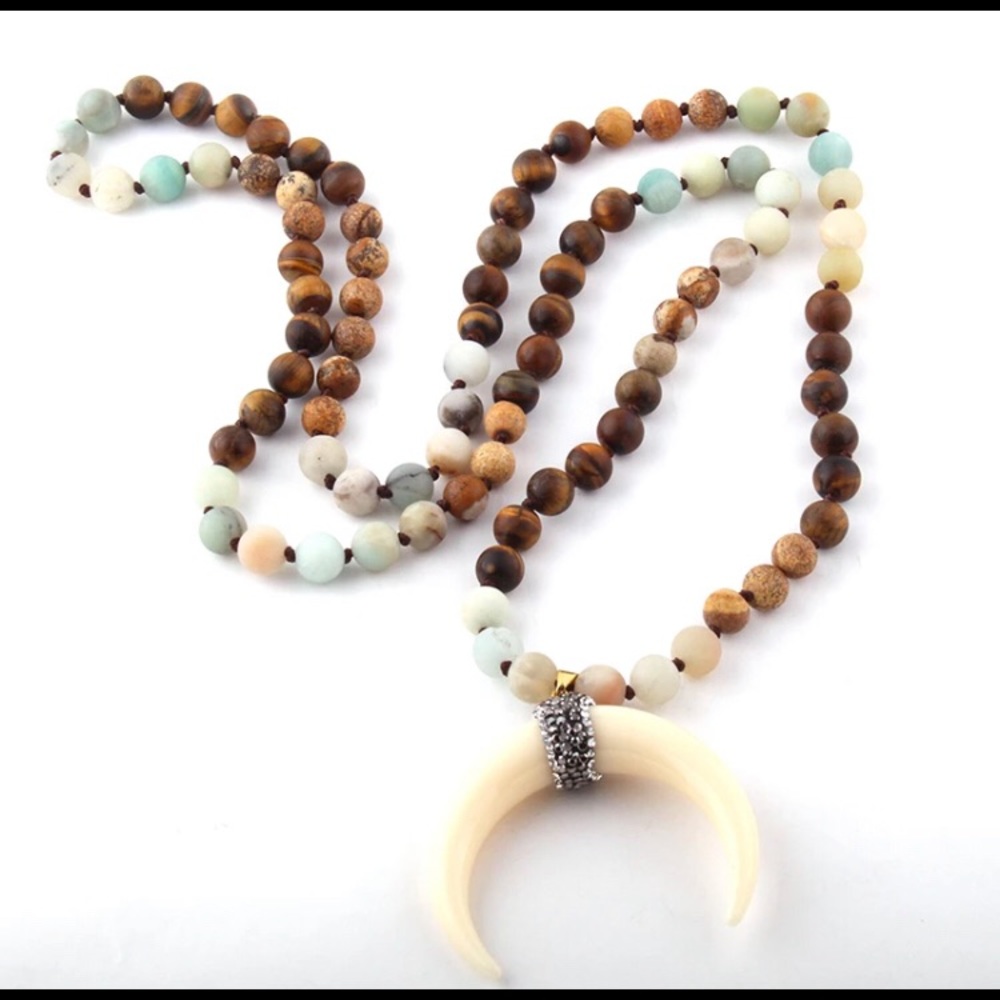 *SOLD ON MERCARI* Amazonite/ Sandalwood w/Horn Charm